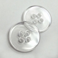 BC-02-D  Clear 4-Hole Placket Button, Priced by the Dozen